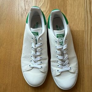 adidas White & Green Stan Smith Shoes Size 7